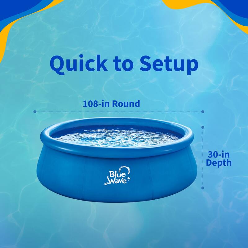 Blue Wave Speed Set 9-ft Round 30-in Deep Family Pool with Cover