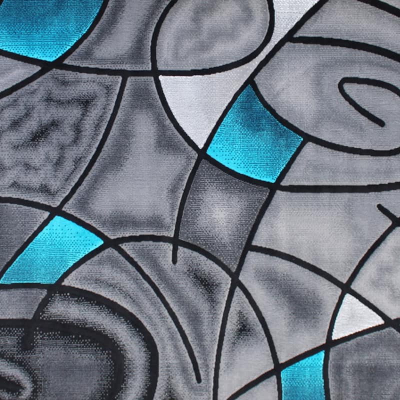 Modern Olefin Accent Area Rug - Abstract Pattern