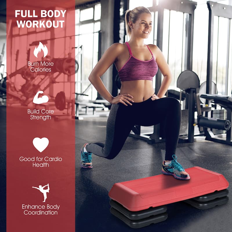 Costway 29'' Adjustable Workout Fitness Aerobic Stepper Exercise - See details