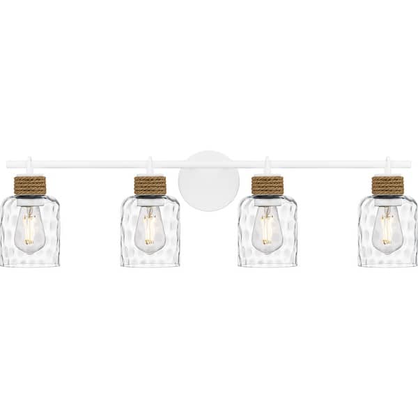 slide 2 of 8, Baltic 4-Light Matte White Bath Light