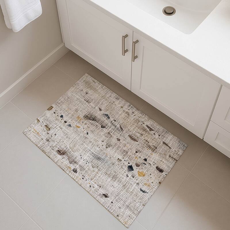 Premium Washable Super Soft Contempo Glam Mayfield Rug - Linen - 1'8" x 2'6"