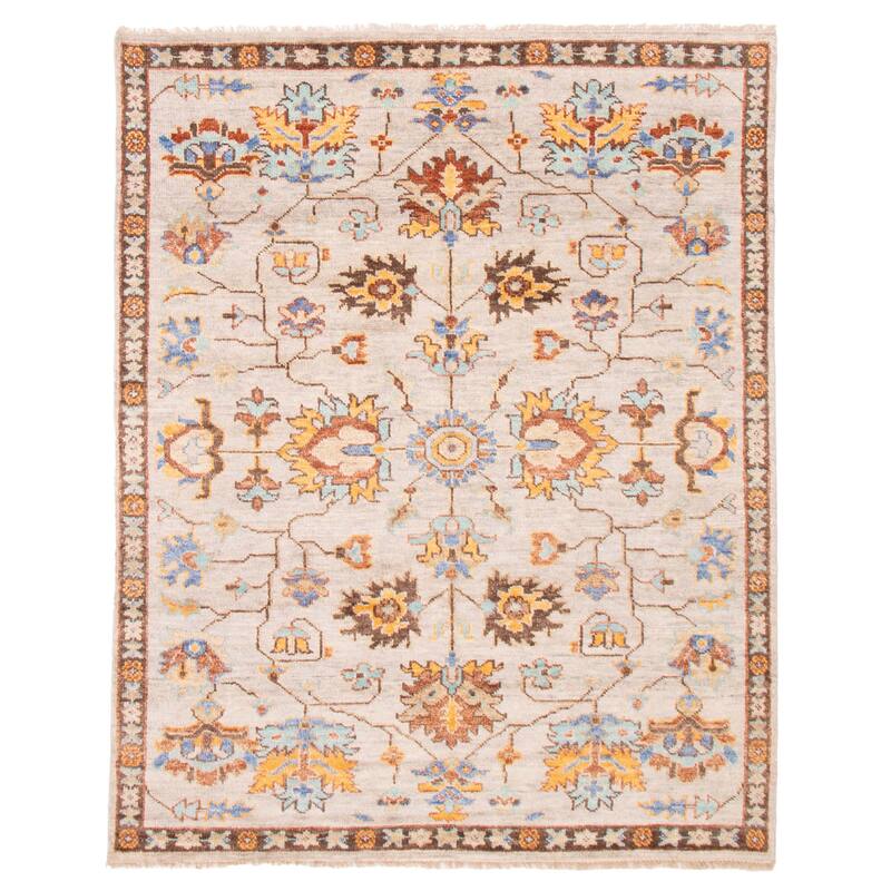 ECARPETGALLERY Hand-knotted Jules Serapi Light Grey Wool Rug - 8'3 x 9'11