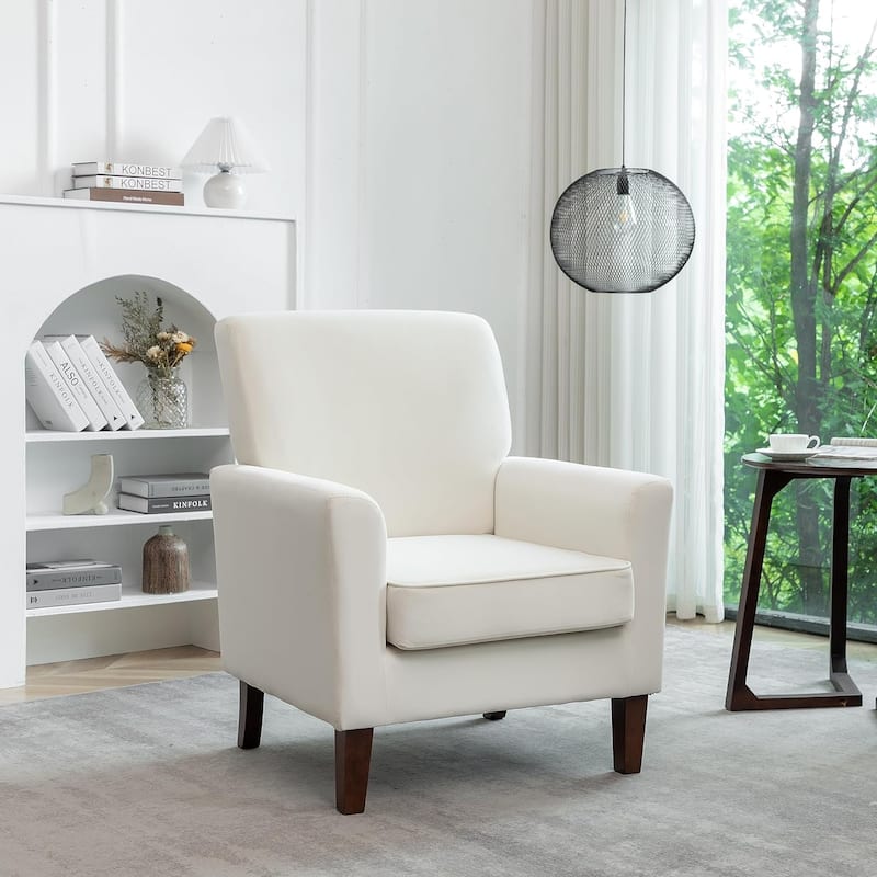 Contemporary Accent Arm Chair with Birch Wood Frame and Microfiber Upholstery