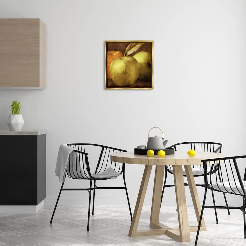 Stupell Vintage Apples Close Up Framed Floater Canvas Wall Art Design By Caroline Kelly