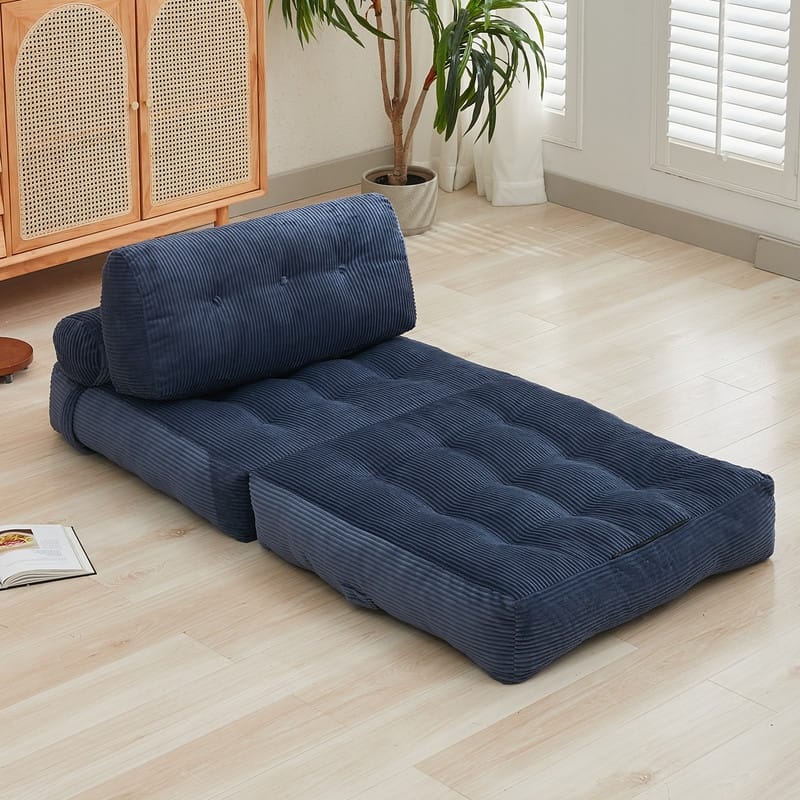Mixoy W32''/W50'' Corded Velvet Fabric Folding Floor Lazy Futon Sofa Bed