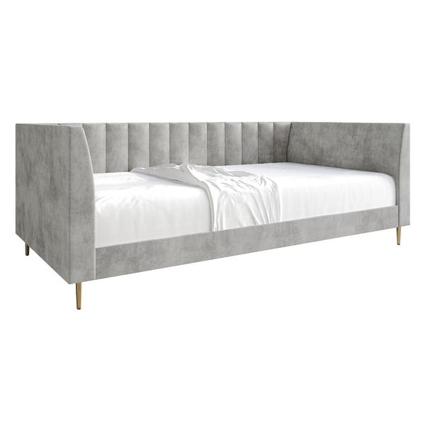 slide 2 of 18, CraftPorch Luxury Twin Size Upholstered Daybed Silver Grey
