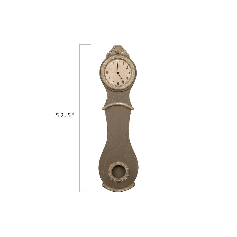 Decorative Reclaimed Wood Grandfather Style Wall Clock