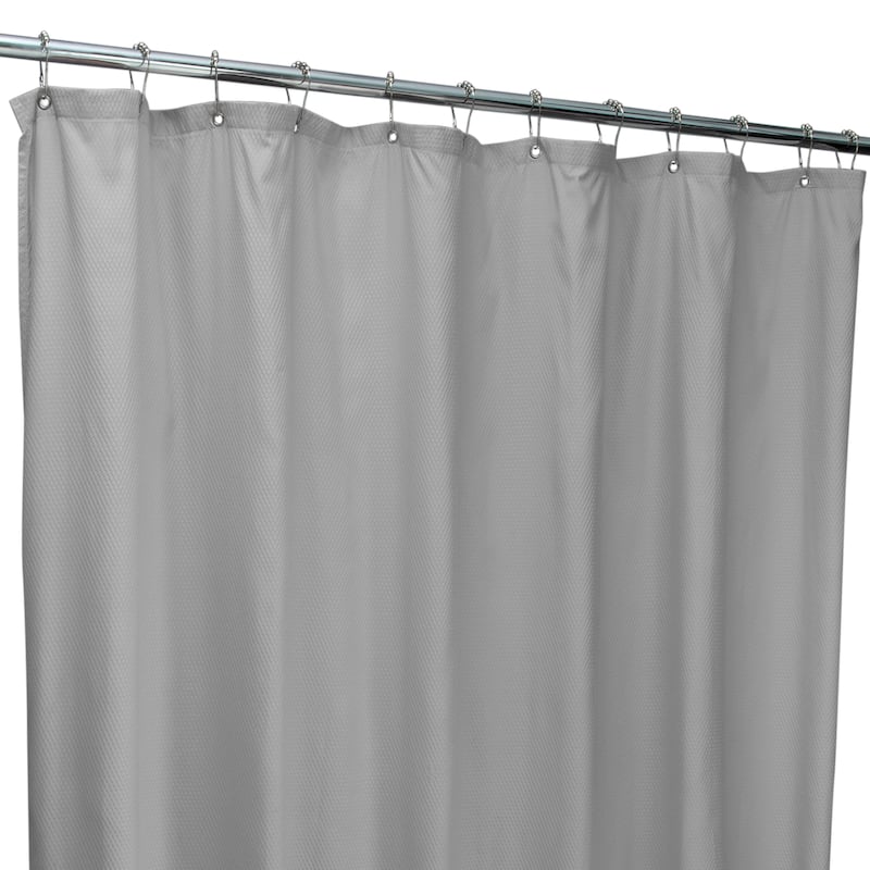 Bath Bliss Microfiber Soft Touch Diamond Design Shower Curtain Liner in Charcoal - Silver
