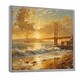 preview thumbnail 11 of 14, Designart "Yellow White Sunset Golden Gate Bridge San Francisco" San Francisco Framed Wall Art Industrial Wall Decor Art