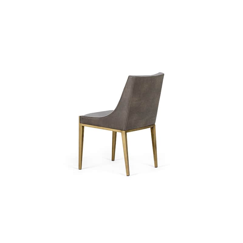 Modrest Fairview Modern Grey & Brass Dining Chair