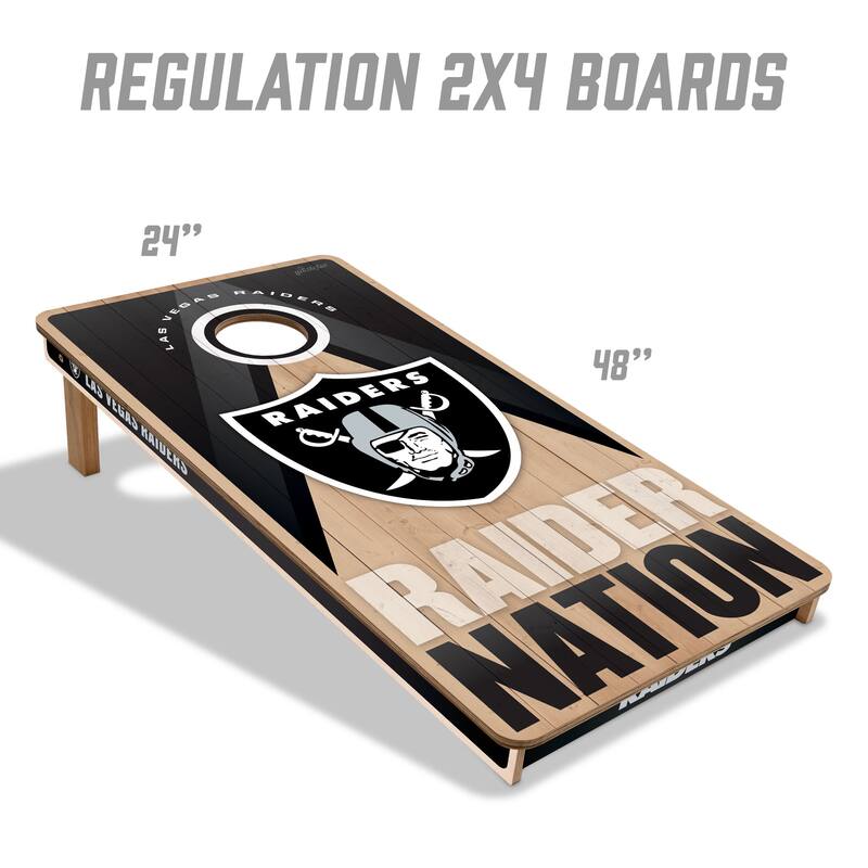 Las Vegas Raiders NFL 2x4 Professional Cornhole Board Set