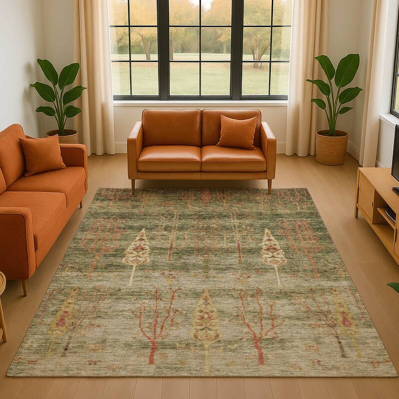 Premium Washable Super Soft Global Boho Mayfield Rug - Aloe - 8' x 10'