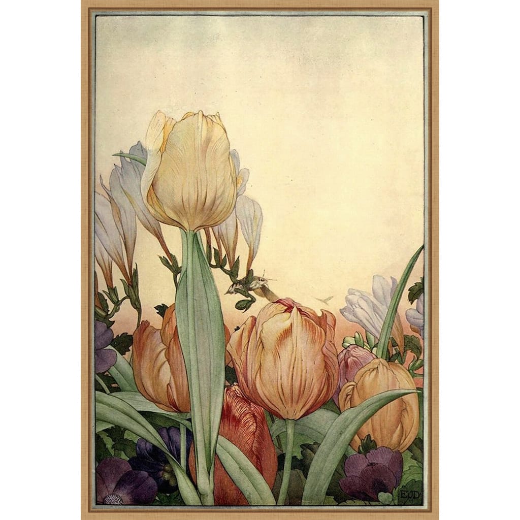 Garden Fantasy I Tulip' Framed Canvas Art