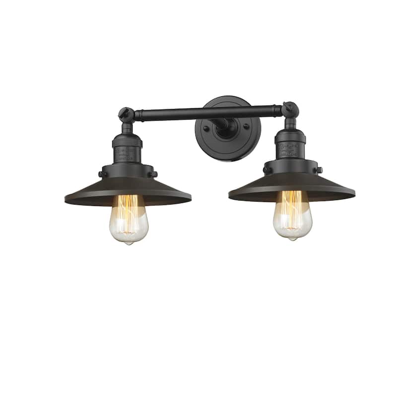 Innovations Lighting Railroad 2 Light 18" Wide Bathroom Vanity Light - Oiled Rubbed Bronze