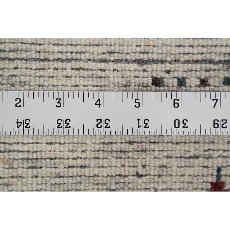 Hand Knotted Oriental 100% Wool Carpet Tribal Animal Pictorial Beige & Ivories Gabbeh Area Rug - 7' 9'' X 5' 1''