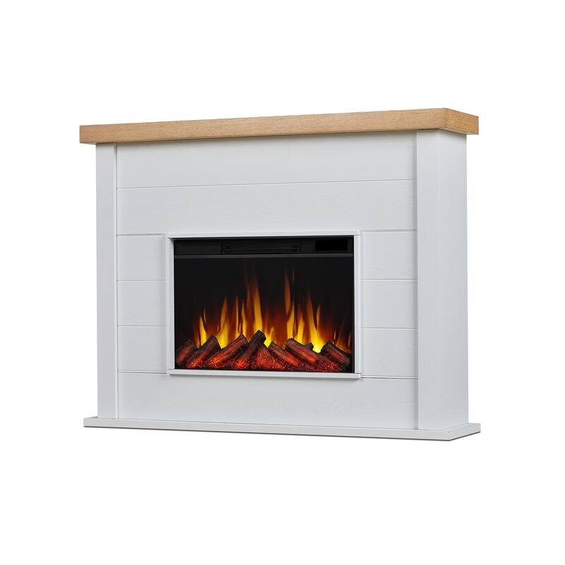 Marshall Slimline Electric Fireplace in White by Real Flame