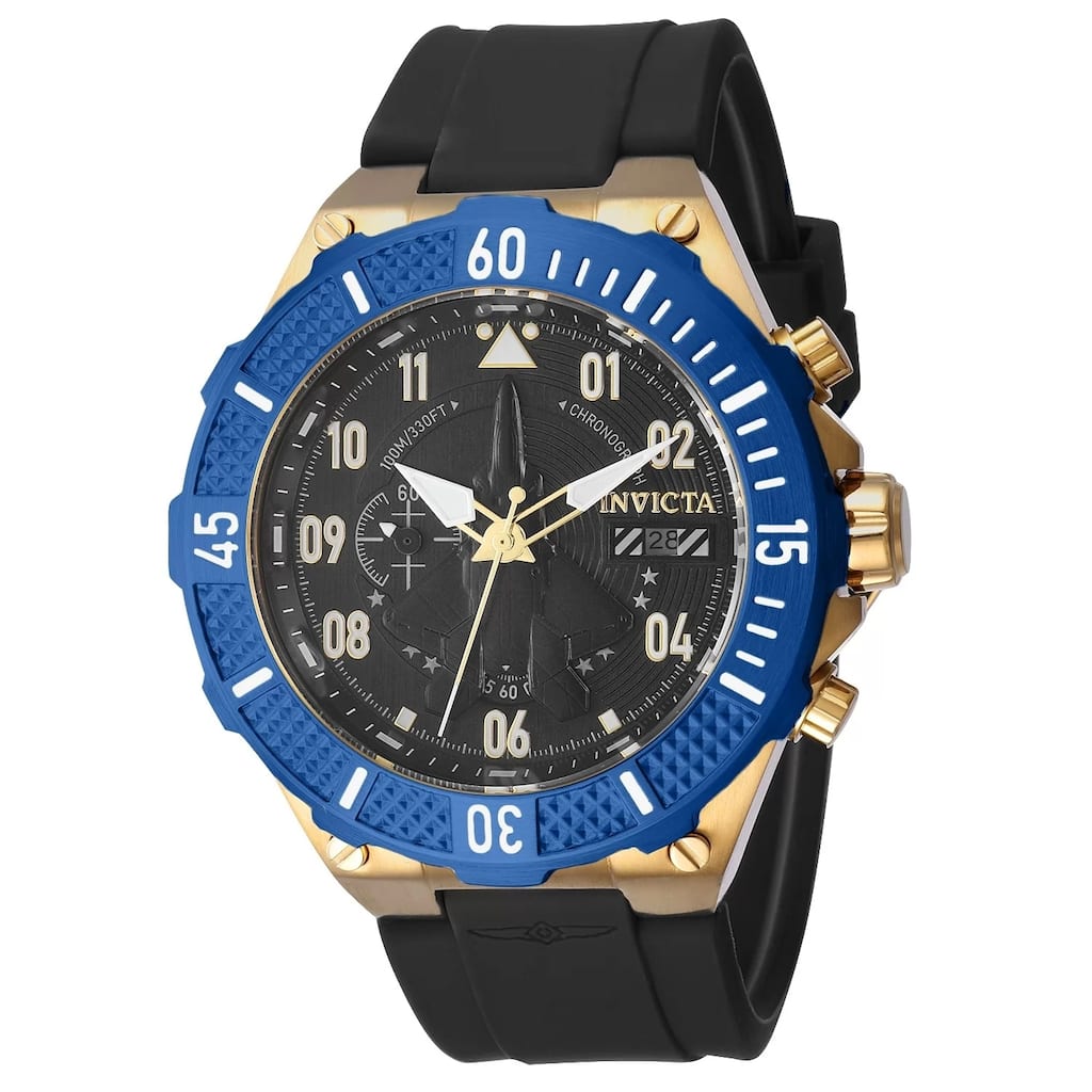 Invicta Men's 39892 Aviator Quartz Multifunction Black Dial Watch