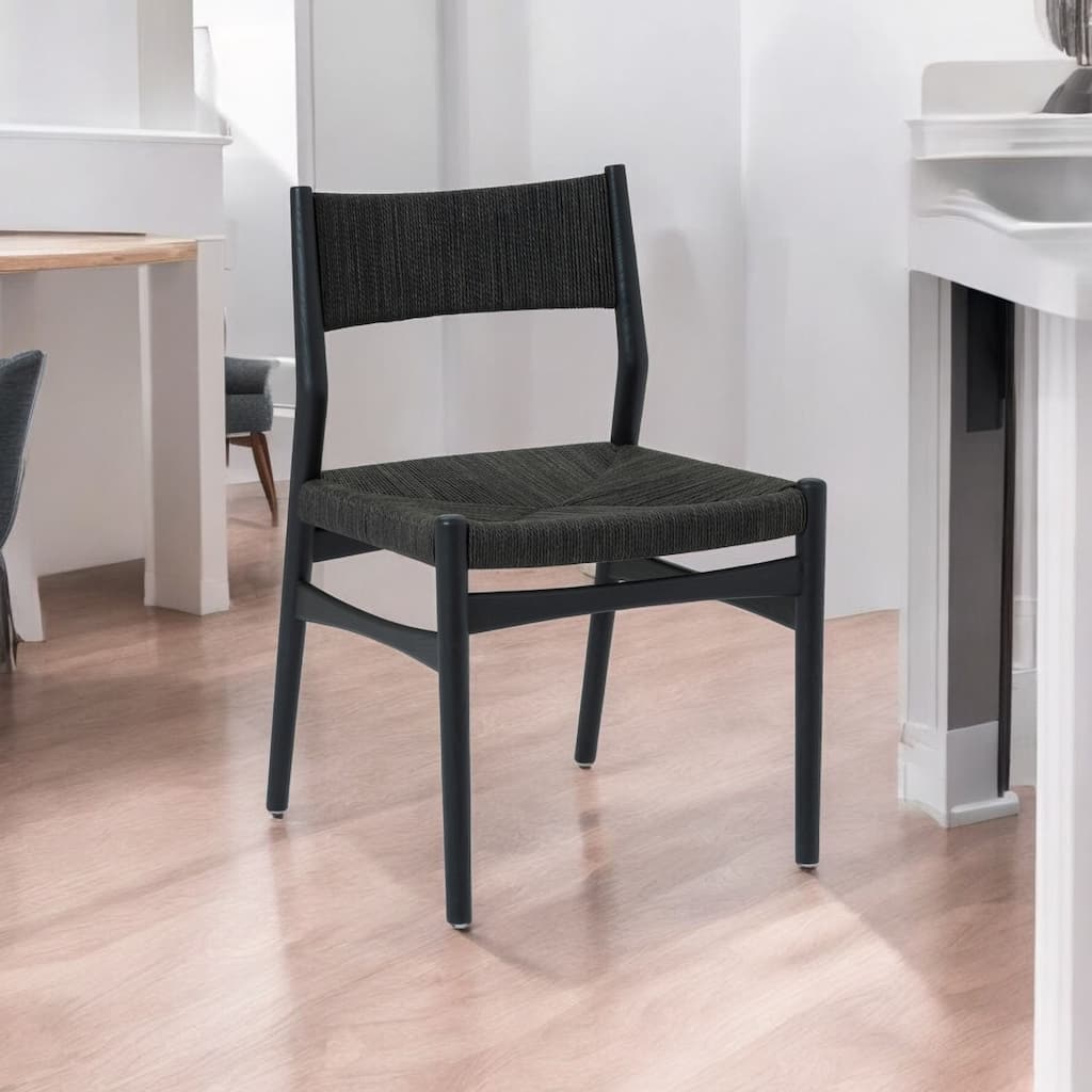 HomeRoots Five Piece Oak Round Dining Set with Four Chairs