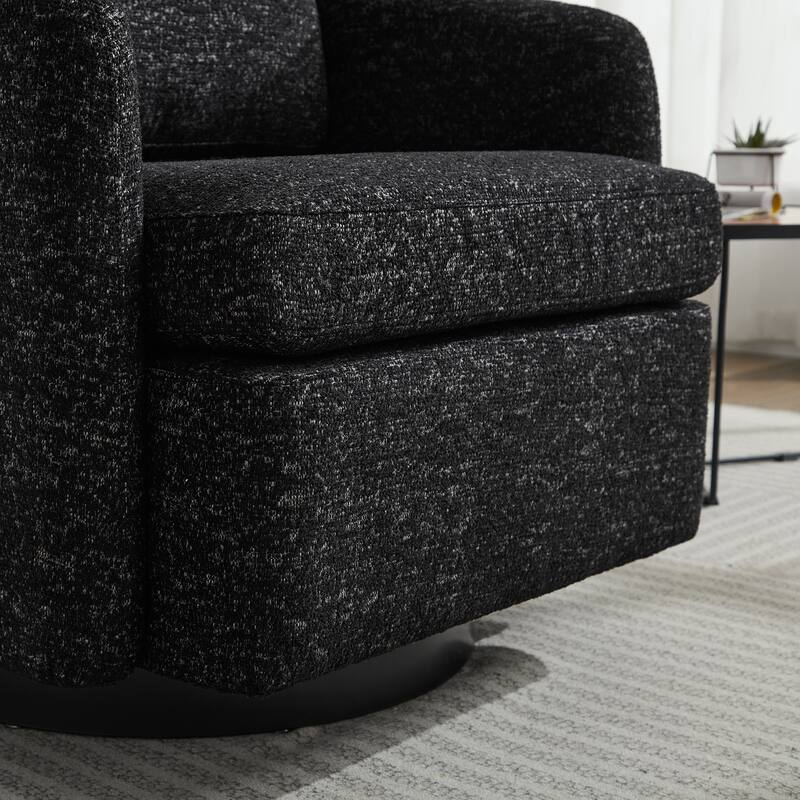 Swivel Accent Chair with Thick Cushions, Round Accent Single Sofa Chair, 360 Degree Club Chair Lounge Armchair