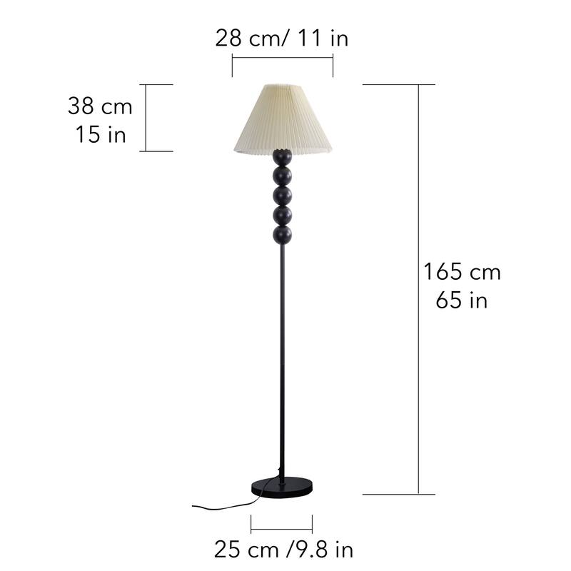 5 Bead Floor Lamp with Pleated Shade - 65 inch
