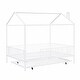 preview thumbnail 10 of 48, Metal House Bed with Fence, With Trundle