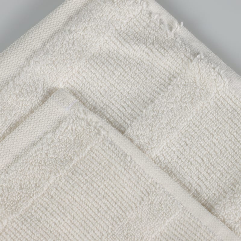 Superior Roma Cotton Ribbed Absorbent Face Towel Washcloth Set of 12