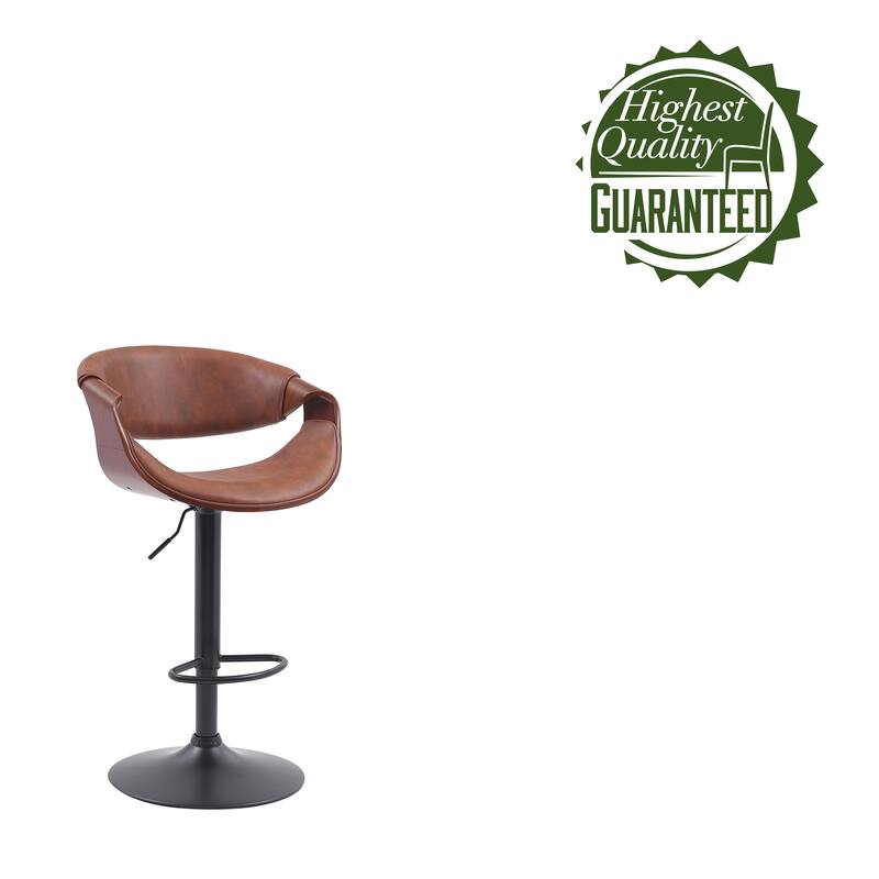 Porthos Home Fenn Faux Leather Swivel Adjustable Height Bar Stool