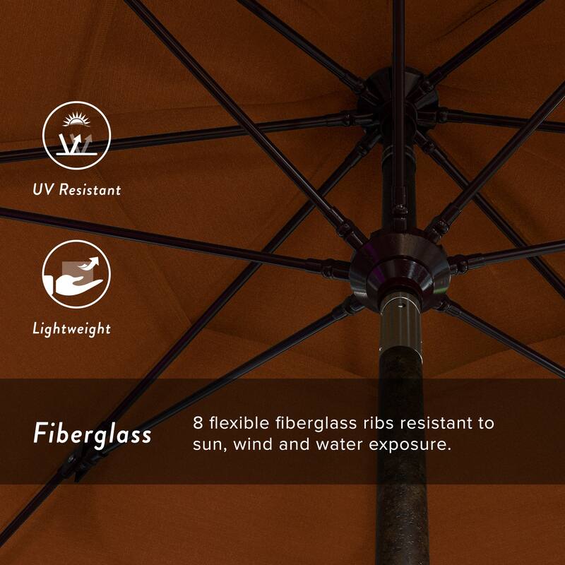 California Umbrella 11' Sun Master Patio Umbrella Bronze Aluminum Pole Fiberglass Ribs Crank Lift Collar Tilt Pacifica Capri