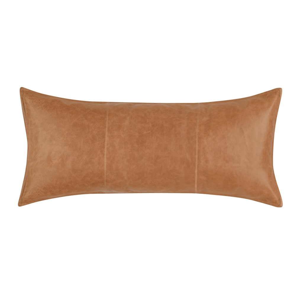 Kosas Home Cheyenne 100% Leather 16x36" Throw Pillow, Chestnut