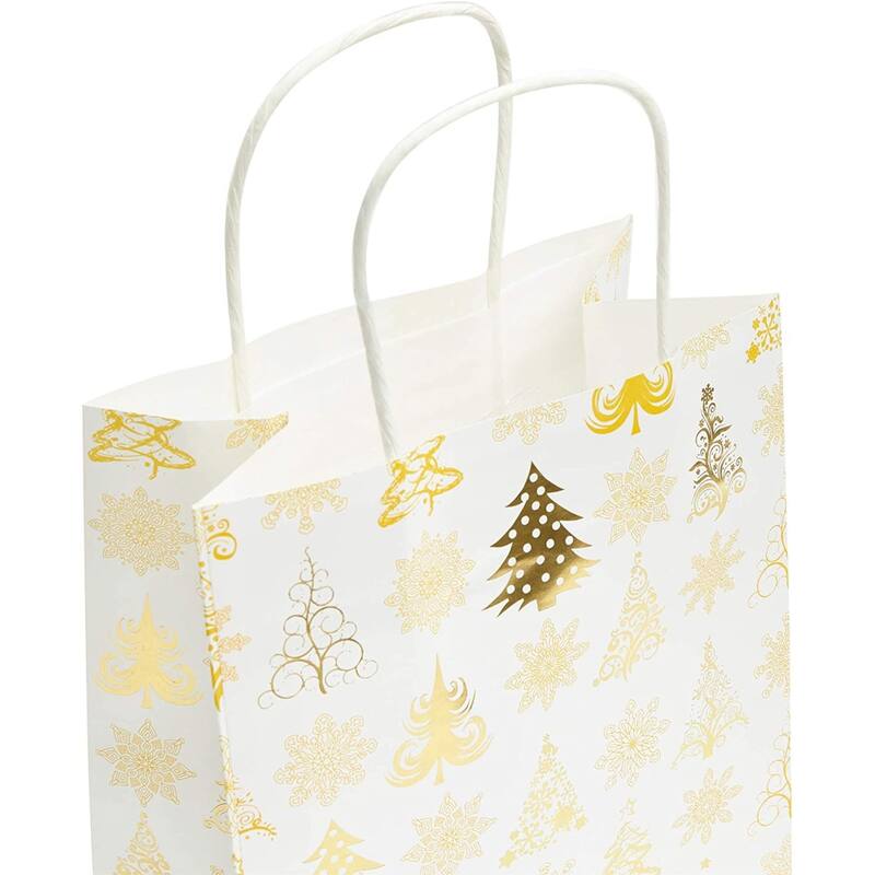 Blue Panda 15x Christmas Gift Bags with Tissue Paper Medium with Handle for Party 8x10x4.7"