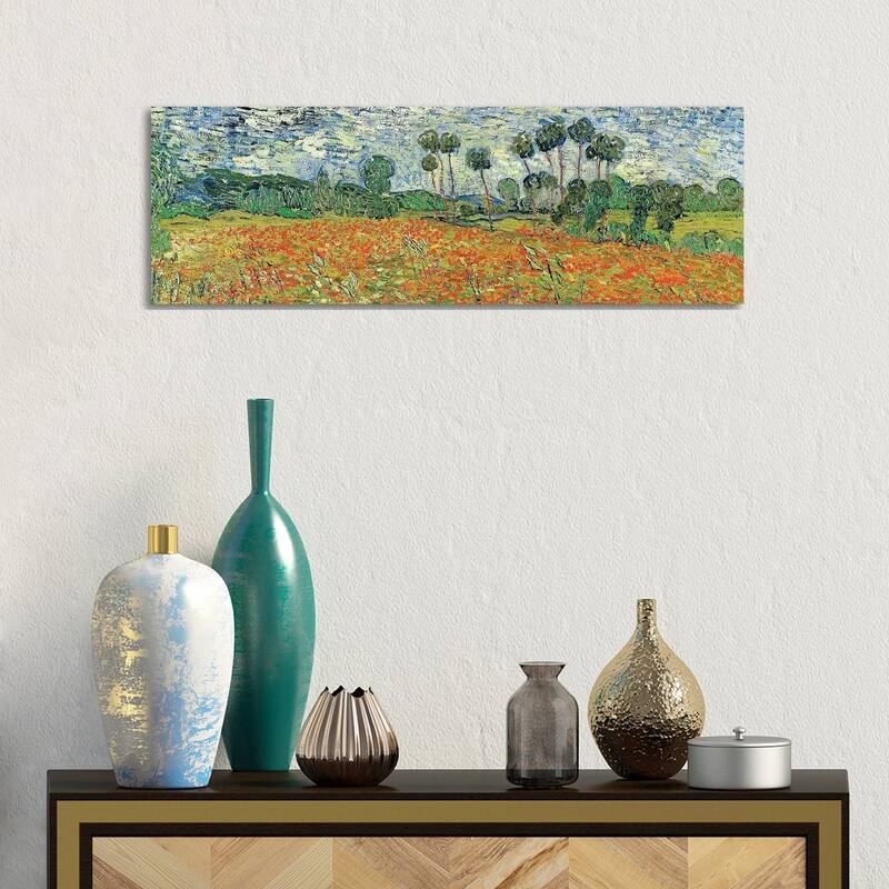iCanvas "Field Of Poppies, Auvers-sur-Oise, 1890" by Vincent van Gogh Canvas Print - 12x36x1.5