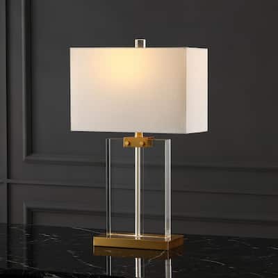 SAFAVIEH Couture Lighting 25.5-inch Maddock Crystal Table Lamp - 15 IN W x 8 IN D x 25.5 IN H