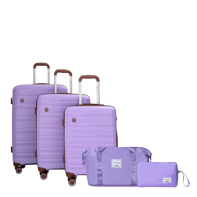 5-Piece Set (20"24"28 +a travel bag and a toiletry bag) ,PP Hardshell Carry on Luggage Set