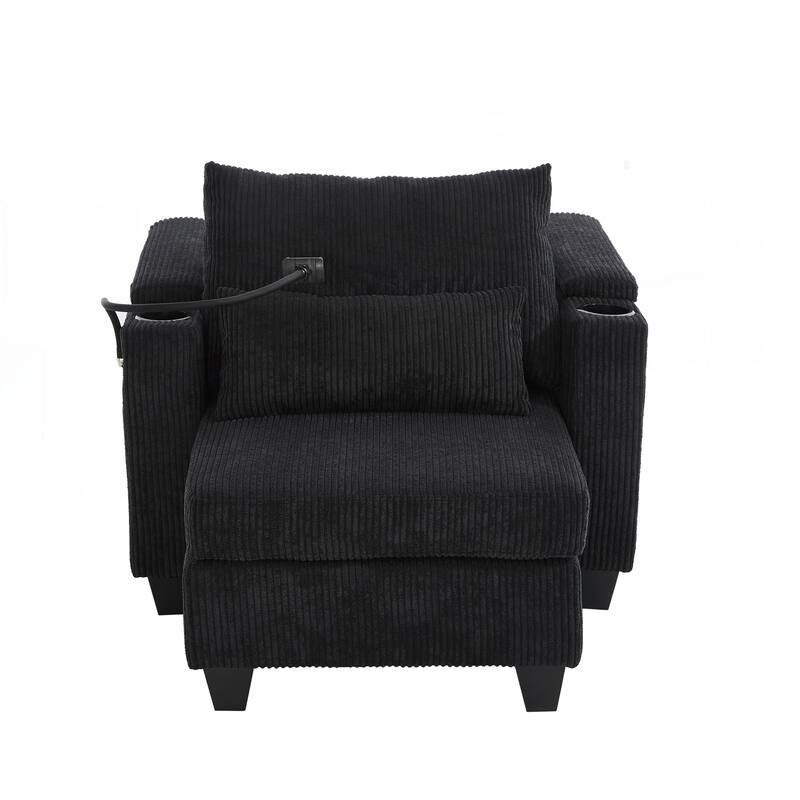 Sofa Chair Sofa Bed Corduroy Sleeper Sofa with USB Ports