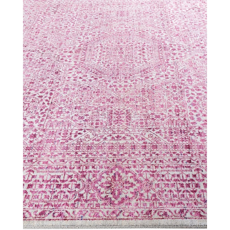 Ikat One-of-a-Kind Handmade Area Rug, Pink - 8' 1" x 10' 0"