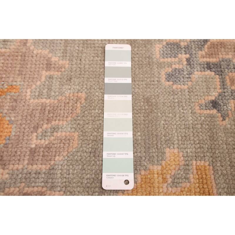 ECARPETGALLERY Hand-knotted Modern Oushak Sage Wool Rug - 9'1 x 12'0