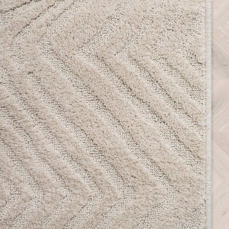 Custom Size Runner Harlow Relajo Modern Solid Striped Soft Stair Rug