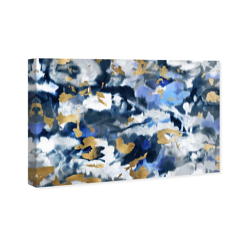 Wynwood Studio Abstract Blancanada Blue and Metallic Gold Modern & Contemporary Wall Art Canvas Print
