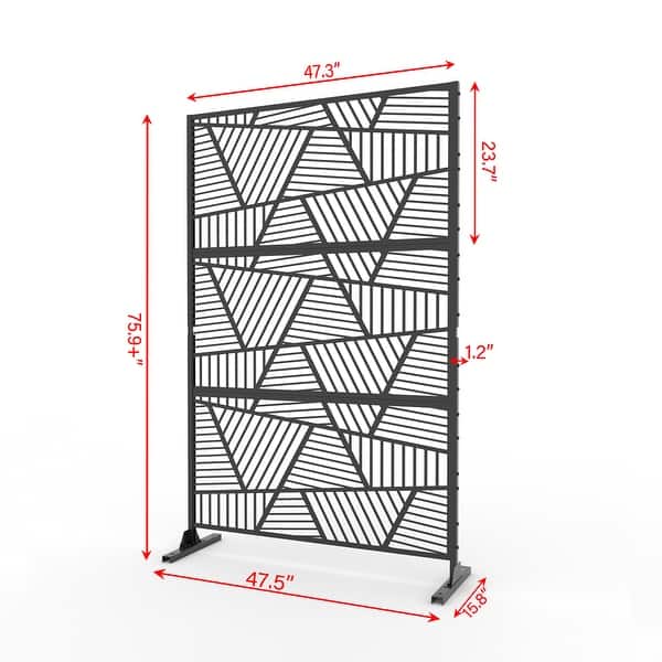 dimension image slide 1 of 14, Outdoor Privacy Screen with Stand for Patio Garden Metal Fence
