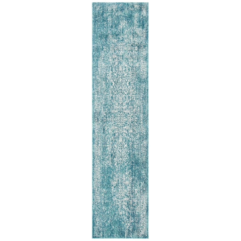 SAFAVIEH Evoke Pety Vintage Distressed Rug - 2'2" x 9' Runner - Blue/Ivory