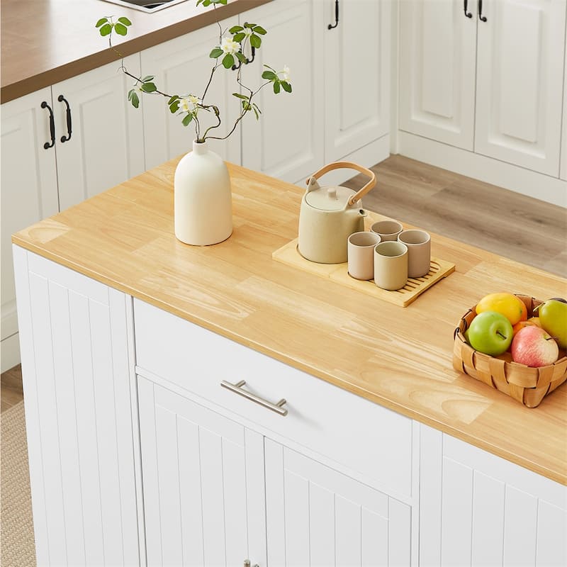 53'' Kitchen Storage Islands with Drawers and Trash Can Storage