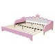 preview thumbnail 11 of 36, Roomfitters Twin Extending Daybed with Lights, Modern Upholstered Princess Daybed Featuring Crown Headboard