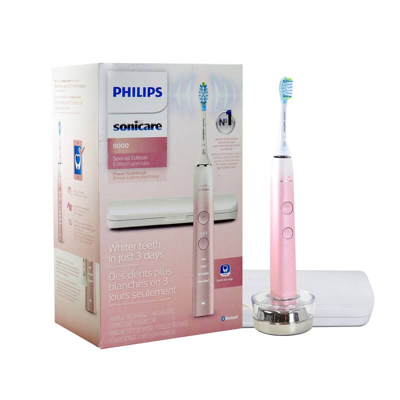 PHILIPS Sonicare 9000 Special Edition Rechargeable Toothbrush, Pink/White, HX9911/90 - Pink/White
