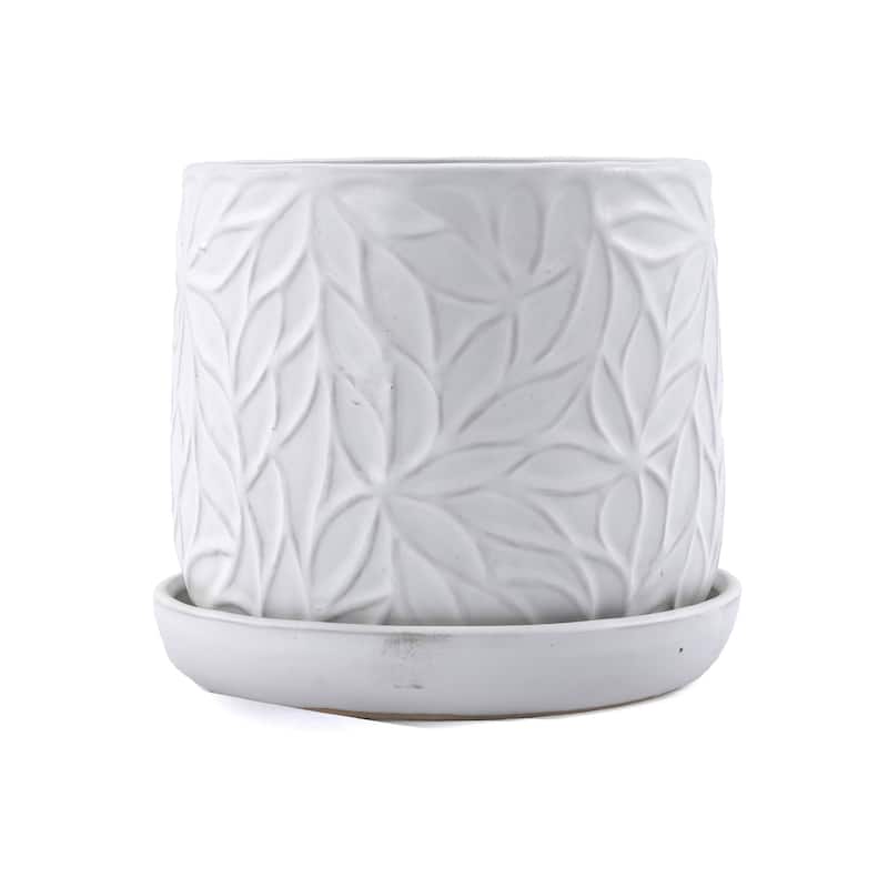 Ceramic Planters with Drainage Hole - Frost Proof Indoor Outdoor Flower Pots, 2pc