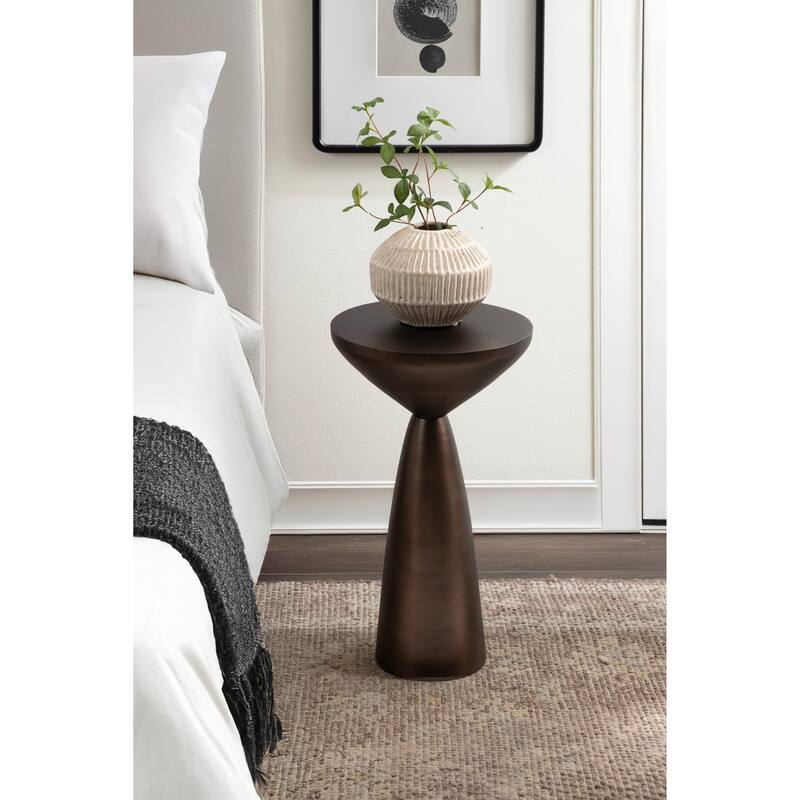 Kate and Laurel Steeves Metal Round Side Table - 13x13x23