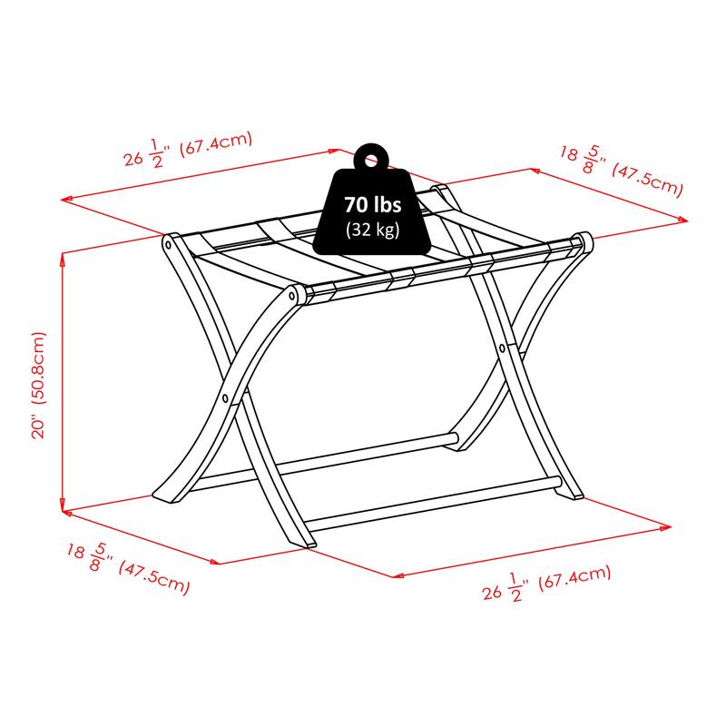 Brown Foldable Luggage Rack/Shelf for Home