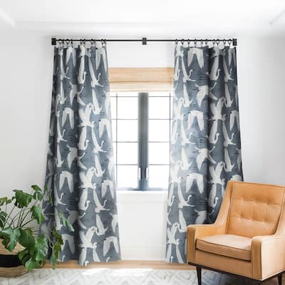 Blackout Soaring Wings Steel Blue Grey Made-to-Order Curtain Panel (One Panel)