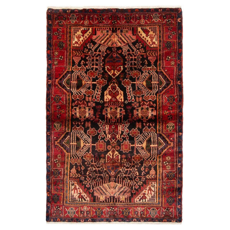 ECARPETGALLERY Hand-knotted Anatolian Vintage Black Wool Rug - 4'7 x 6'11 - Black - 4'7 x 6'11