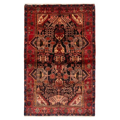 ECARPETGALLERY Hand-knotted Anatolian Vintage Black Wool Rug - 4'7 x 6'11