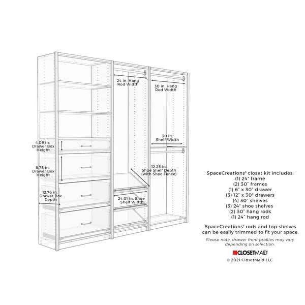 ClosetMaid SpaceCreations 90 in. Closet System Bed Bath & Beyond